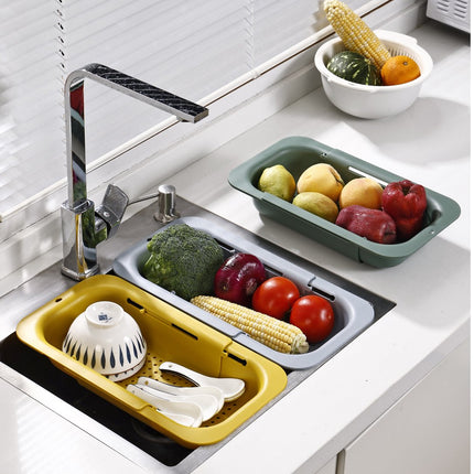 Waterval gootsteenzeef uitschuifbaar vergiet keuken – Wassen groente en fruit – Afgieten pasta hulpmiddel - Roze image 4