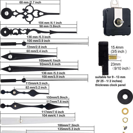 Quartz uurwerk - Nieuw Los Uurwerk Kopen en Vervangen - GWS HR 1688-23mm Klokwerk met wijzers 4 sets image 9