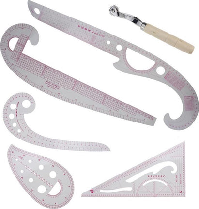 Coupeuse liniaal - linialen set -coupeuseliniaal - Kleermakers linialen Set 9