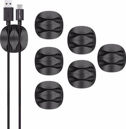Kabelmanagement Kabelclips – Multifunctionele TPU kabelhouders – Zwart