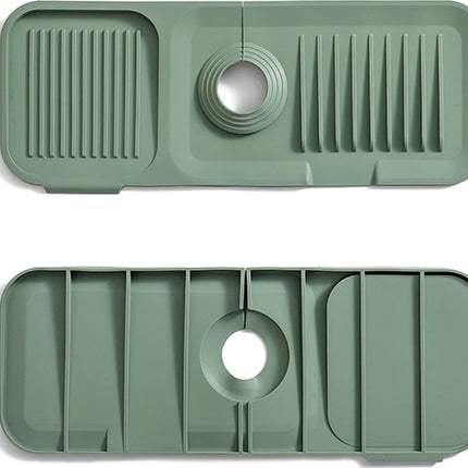 Waterval Siliconen Mat voor Keukenkraan – Anti lek tray Keuken Badkamer - Wastafel Splash Bescherming - Groen 37cm