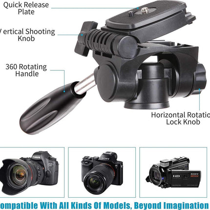 Professioneel Universeel Lichtgewicht DSLR Camerastatief - Voor de Sony / Canon / Nikon Camera – Tripod 140CM - Blauw image 4