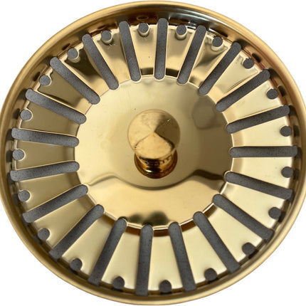 RVS Gootsteen Afvoer Plug Keuken - Geen Verstopping – Spoelbak zeef - Afvoerstopper - Korfplug – Gootsteen zeef - 84mm Goud image 5