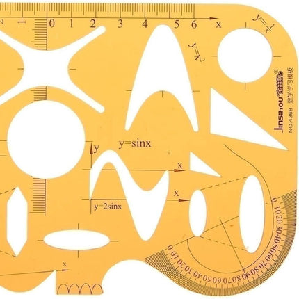 Wiskunde XY-as hulpmiddel - Tekenhulpmiddel Geometrie soft plastic – Plastic liniaal Template gradenboog wiskunde image 2