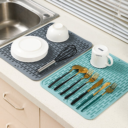 Waterval siliconen keukenmat – Siliconen Bescherming keukenblad Afwasmat – 40 x 30CM – Afdruipmat Grijs image 10
