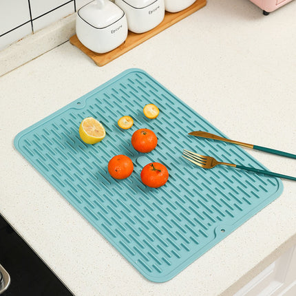 Waterval siliconen keukenmat – Siliconen Bescherming keukenblad Afwasmat – 40 x 30CM – Afdruipmat Oranje image 13