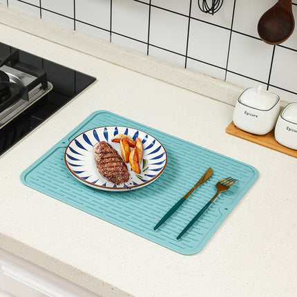 Waterval siliconen keukenmat – Siliconen Bescherming keukenblad Afwasmat – 40 x 30CM – Afdruipmat Oranje image 8