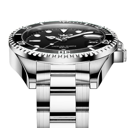 GWS OLEVS Horloge voor mannen - Heren horloge - Roestvrij Staal – Zwart Zilver - met verstelbare pin - image 7