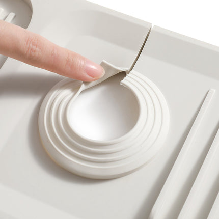 Waterval Siliconen Mat voor Keukenkraan – Anti lek tray Keuken Badkamer - Wastafel Splash Bescherming - Lichtgrijs 37cm image 11