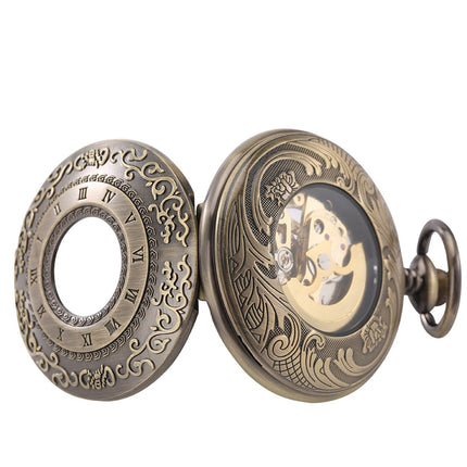 GWS Zakhorloge Brons Mechanisch Vintage – Met ketting - Mechanisch Zakhorloge met handmatige opwinding image 6
