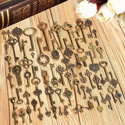 70 Vintage Sleutels Brons - Set met 70 ouderwetse sleutels image 2