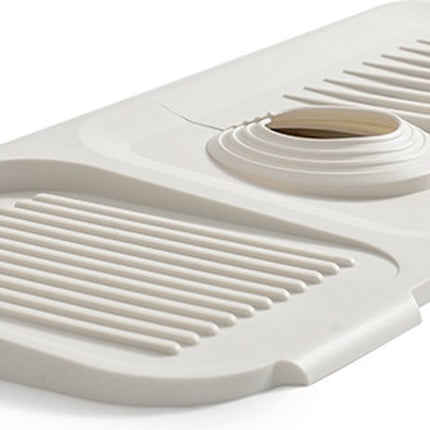 Waterval Siliconen Mat voor Keukenkraan – Anti lek tray Keuken Badkamer - Wastafel Splash Bescherming - Lichtgrijs 45cm image 12