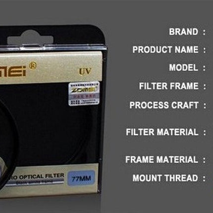 ZOMEI ultraviolette UV-filterbeschermer voor Canon Nikon-cameralens – UV lens 77MM image 2