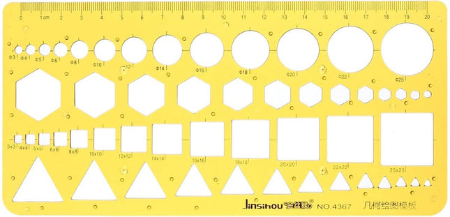 Geometrisch teken ontwerpsjabloon - Tekenhulpmiddel Techniek soft plastic – Plastic liniaal template architect