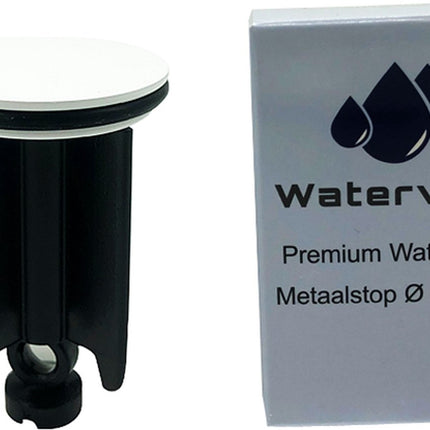 Waterval Metaalstop Waste Plug Universeel – Plugstop badkamer - afvoerplug voor wastafel en bidet - Wit 40mm image 6