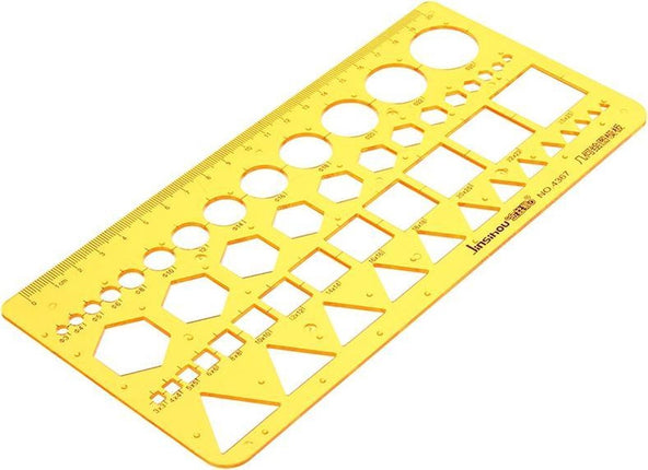 Geometrische tekening Polygoon Tekeningenmalplaatje KT Soft Kunststof cirkel Driehoek Vierkante zeshoekige liniaal Ontwerpbord