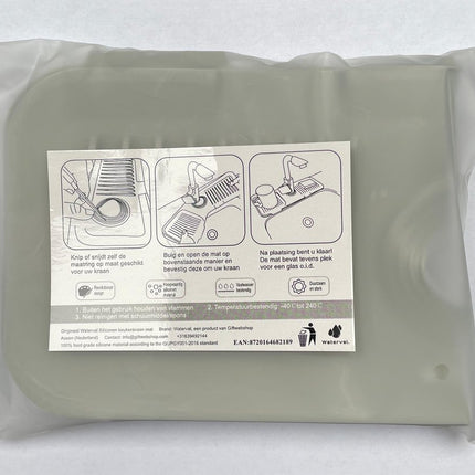Waterval Siliconen Mat voor Keukenkraan – Anti lek tray Keuken Badkamer - Wastafel Splash Bescherming - Lichtgrijs 37cm image 6