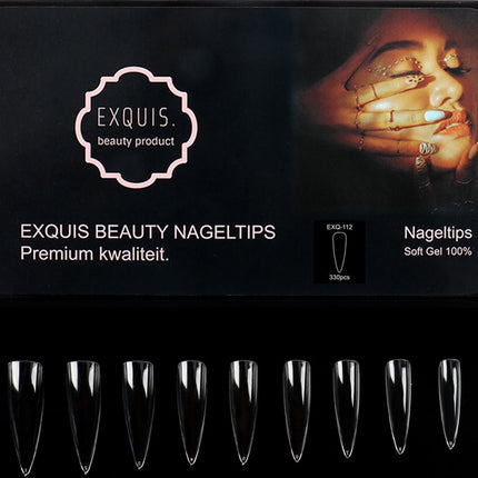 Exquis Soft Gel Kunstnagels – Lange Nageltips Transparant Soft gel tips - 11 maten - 330 stuks image 9