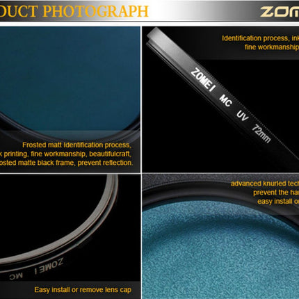 Zomei PRO Ultra Slim MCUV Multi Coated Optische Glas - MC UV Filter voor Canon NIkon Hoya Sony DSLR camera Lens – 72MM image 6