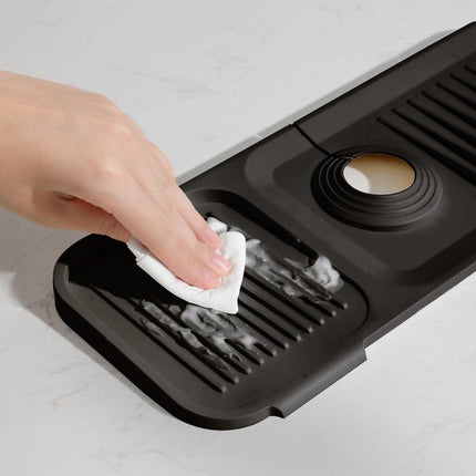 Waterval Siliconen Mat voor Keukenkraan – Anti lek tray Keuken Badkamer - Wastafel Splash Bescherming - Zwart 37cm image 5