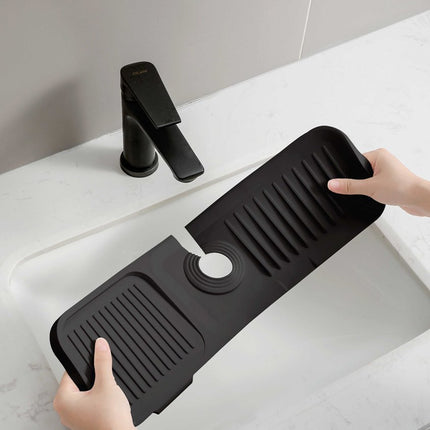 Waterval Siliconen Mat voor Keukenkraan – Anti lek tray Keuken Badkamer - Wastafel Splash Bescherming - Zwart 37cm image 6
