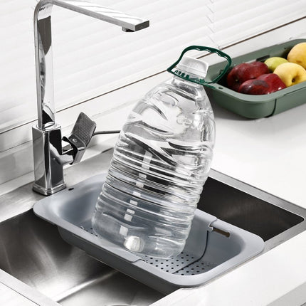 Waterval gootsteenzeef uitschuifbaar vergiet keuken – Wassen groente en fruit – Afgieten pasta hulpmiddel - Donkergrijs image 4