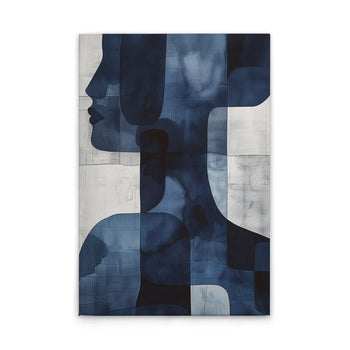 VAREVUNE - Canvas schilderij - Abstracte Vrouw - blauw/wit