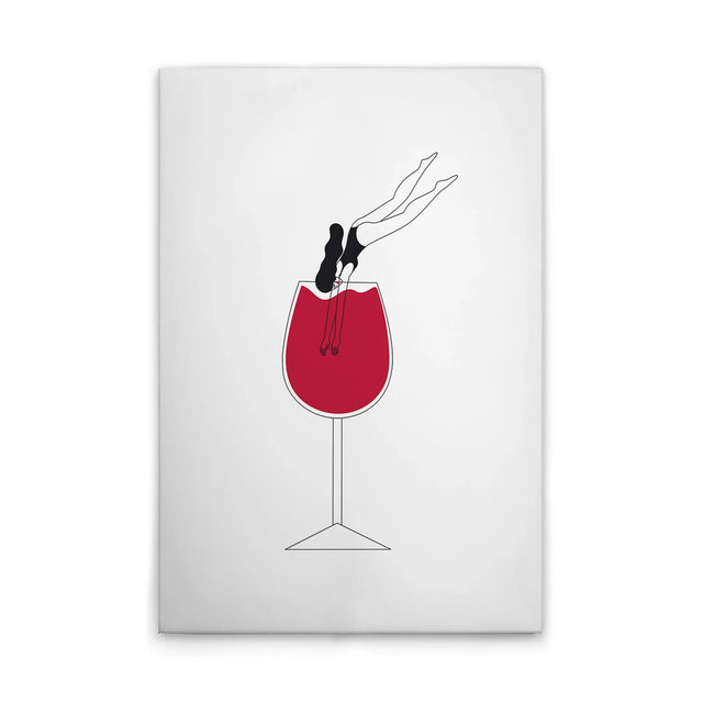 VAREVUNE - Canvas schilderij - Wine Love IV - wit/zwart/rood