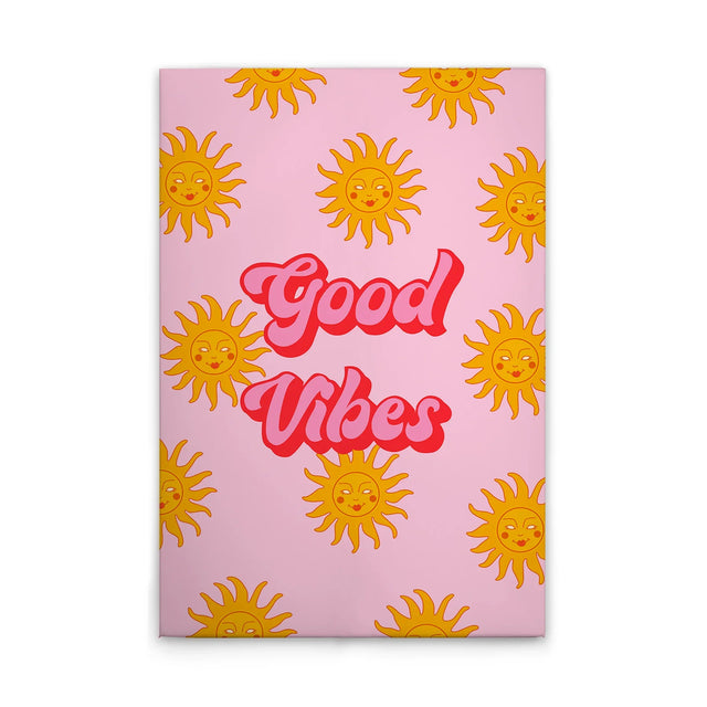 VAREVUNE - Canvas schilderij - Good Vibes - roze/rood/geel