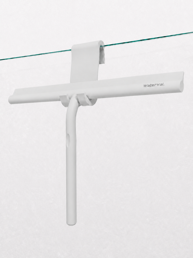 Waterval Douchewisser XL - 33 cm - Siliconen - Lichtgrijs - Inclusief Ophanghaak
