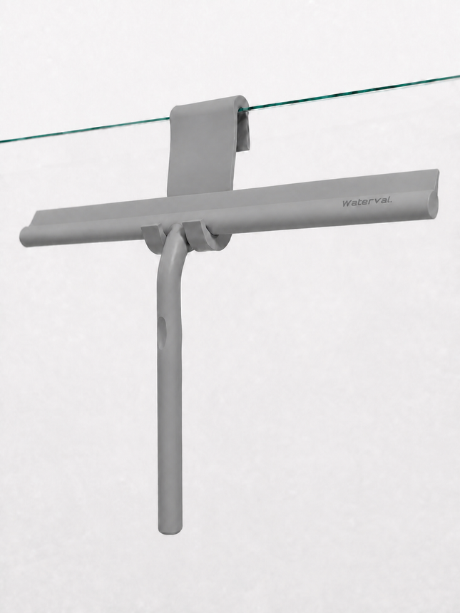 Waterval Douchewisser XL - 33 cm - Siliconen - Antraciet - Inclusief Ophanghaak