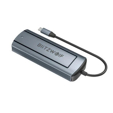 BlitzWolf® BW-Neo TH13 6-in-1 Docking Station – M.2 SATA SSD, 3× USB 3.0, PD100W, 4K@30Hz, voor Laptop & Meer