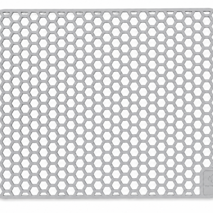 Waterval zilvergrijze siliconen gootsteenmat 30 x 40 cm