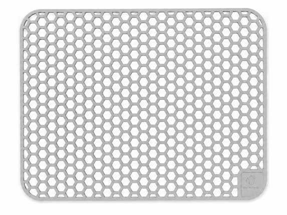 Waterval zilvergrijze siliconen gootsteenmat 30 x 40 cm
