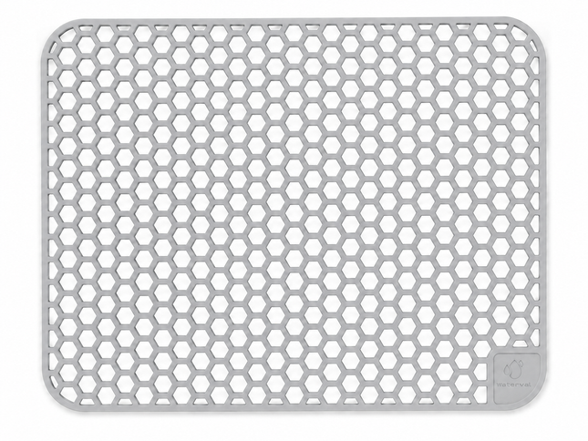 Waterval zilvergrijze siliconen gootsteenmat 30 x 40 cm