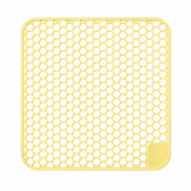 Waterval goudkleurige siliconen gootsteenmat 34,5 x 34,5 cm