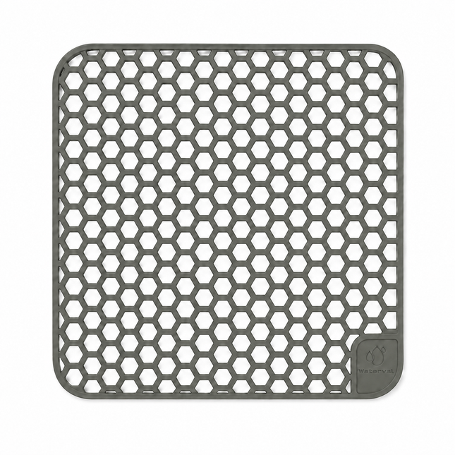 Waterval Gunmetal Grey siliconen gootsteenmat 34,5 x 34,5 cm