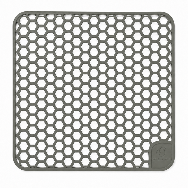 Waterval Gunmetal Grey siliconen gootsteenmat 37 x 37 cm