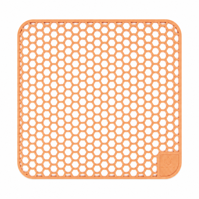 Waterval koperkleurige siliconen gootsteenmat 37 x 37 cm