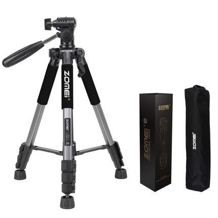 Professioneel Universeel Lichtgewicht DSLR Camerastatief - Voor de Sony / Canon / Nikon Camera – Tripod 140CM -Zilver