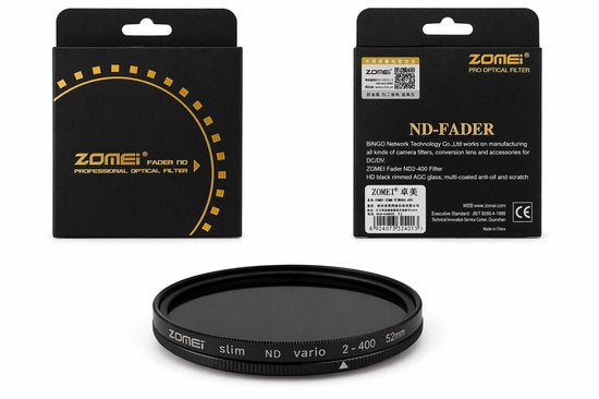 Zomei Variabel ND Filter ND2-400 52mm – Fader ND Lensfilter Pro Optical