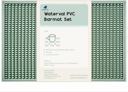 Waterval Barmat PVC Beschermer - Anti-Slip Afdruipmat - 45x30 cm – Groen