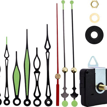GWS Stille Klok Uurwerk Set met Lichtgevende Wijzers – Perfect voor Reparaties of DIY Projecten