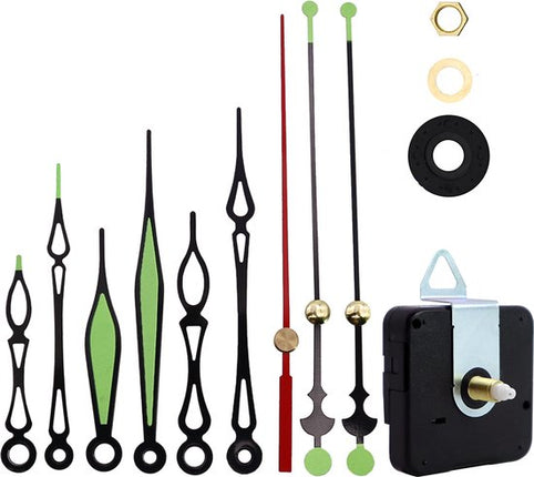 GWS Stille Klok Uurwerk Set met Lichtgevende Wijzers – Perfect voor Reparaties of DIY Projecten