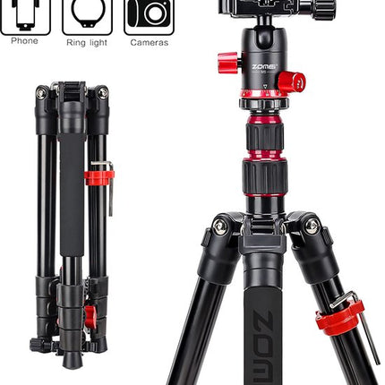 Professioneel Lichtgewicht DSLR Camerastatief - Universeel Fotostatief voor Fotografie – Aluminium Tripod Zwart 138CM