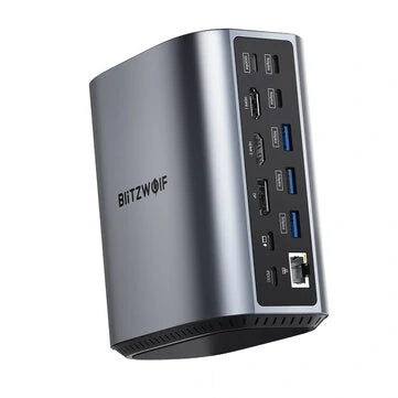 BlitzWolf® BW-TH15 17-in-1 USB-C Docking Station – 4K@60Hz, Triple Display, 10Gbps, RJ45, PD 100W, USB 3.0/3.2