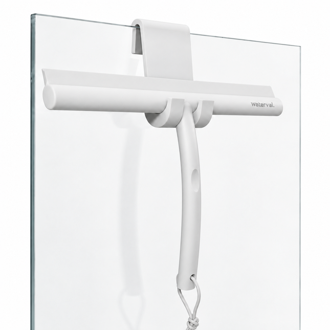 Waterval Luxe Siliconen Douchewisser Lichtgrijs - Met Raamhaak Zonder Boren - Vloertrekker - Trekker Douche en Badkamer - 24 cm