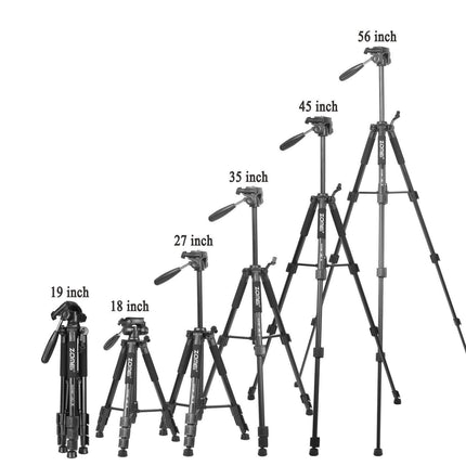 Professioneel Universeel Lichtgewicht DSLR Camerastatief - Tripod 140CM - Zwart