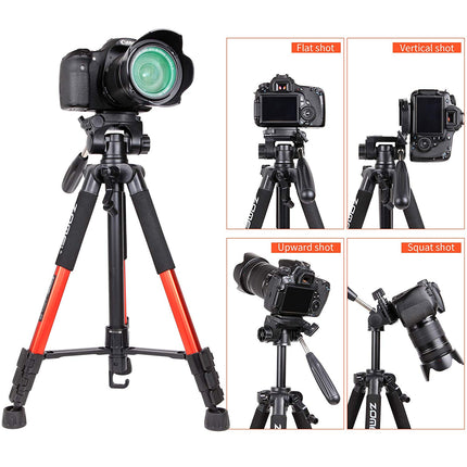 Professioneel Universeel Lichtgewicht DSLR Camerastatief - Voor de Sony / Canon / Nikon Camera – Tripod 140CM - Oranje