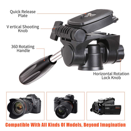 Professioneel Universeel Lichtgewicht DSLR Camerastatief - Voor de Sony / Canon / Nikon Camera – Tripod 140CM - Oranje